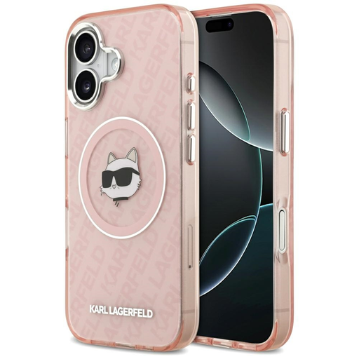 iPhone 17 Karl Lagerfeld IML Choupette Head Logo MagSafe tok rózsaszín iPhone 17 Karl Lagerfeld IML Choupette Head Logo MagSafe tok rózsaszín