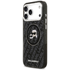 iPhone 17 Pro Max Karl Lagerfeld IML Glitter Karl & Choupette Fejek Logó MagSafe fekete tok - 4. kép