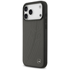 iPhone 17 Pro Max Mercedes bőrtok nagy Laurel Levél MagSafe tok antracit - 0. kép