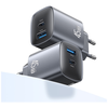 USAMS CC290 T66 45W GaN 1xUSB-A 1xUSB-C hálózati töltő adapter, sötétszürke - 1. kép