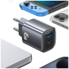 USAMS CC290 T66 45W GaN 1xUSB-A 1xUSB-C hálózati töltő adapter, sötétszürke - 2. kép