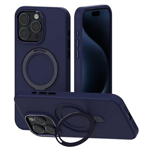 iPhone 15 Mercury MagSafe Stand Szilikon tok kék
