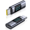 USB-C - USB-C Adapter Digitális Kijelzővel 100W szürke acél/alumínium (USAMS US-SJ682 AU18) - 0. kép