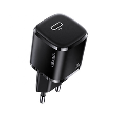 USAMS Fali Töltő 1xUSB-C T36 mini 20W (csak fej) PD3.0 Gyors Töltés fekete CC124TC01 (US-CC12)