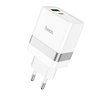 HOCO travel charger USB A + Typ C PD QC3.0 3A 30W N21 fehér - 0. kép
