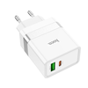 HOCO travel charger USB A + Typ C PD QC3.0 3A 30W N21 fehér - 4. kép