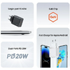 USAMS fali töltő 2xUSB-C T54 GaN 40W (csak fej) PD Gyors Töltés fehér CC172TC02 (US-CC172) - 1. kép