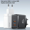USAMS fali töltő 2xUSB-C T54 GaN 40W (csak fej) PD Gyors töltés fekete CC172TC01 (US-CC172) - 0. kép