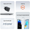 USAMS fali töltő 2xUSB-C T54 GaN 40W (csak fej) PD Gyors töltés fekete CC172TC01 (US-CC172) - 1. kép