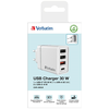 Verbatim 30W Fali Töltő 3xUSB-A/USB-C PD 3.0 CHR-30EU2 fehér - 3. kép