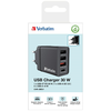 Verbatim 30W fali töltő 3xUSB-A/USB-C PD 3.0 CHR-30EU2 fekete 49700 - 2. kép