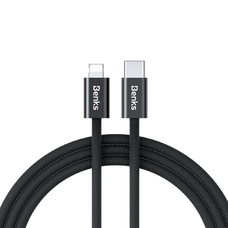 BenksCable D46 fonott - Type C - Lightning - PD 27W 3A 2 méter fekete