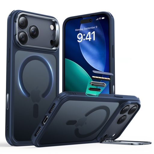 iPhone 17 Pro Max ESR Classic Hybrid HaloLock Kitámasztható tok - Matt Kék iPhone 17 Pro Max ESR Classic Hybrid HaloLock Kitámasztható tok - Matt Kék