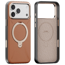 iPhone 17 Pro Max Torras - QPRO Leather Series - Barna tok