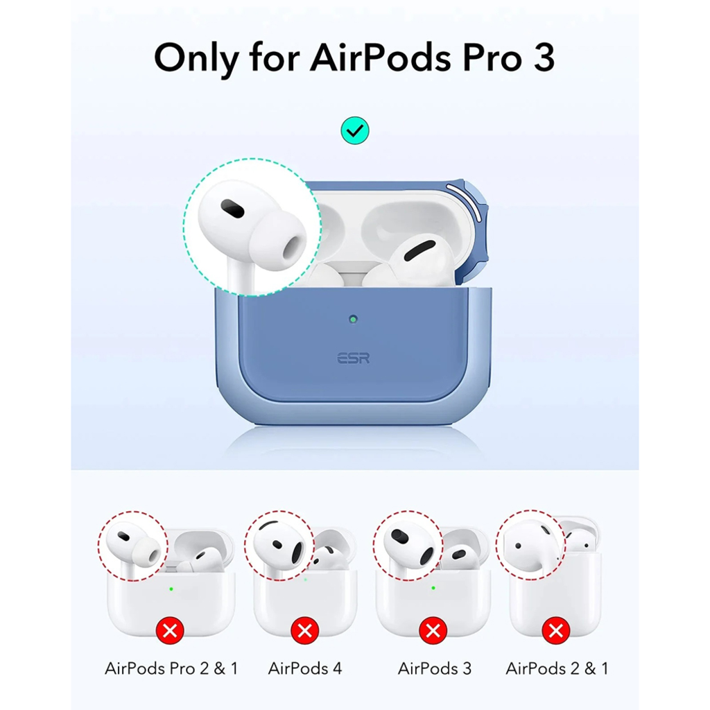 Apple AirPods Pro 3 - Powder Blue ESR - Orbit Hybrid HaloLock tok - 9