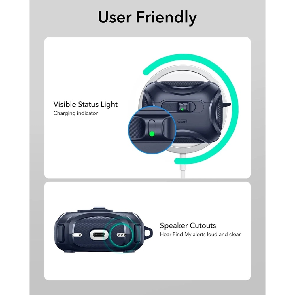 Apple AirPods Pro 3 Kék ESR - Cyber FlickLock HaloLock tok - 9