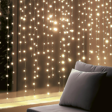 HOME KIN294DWW DOT LED-es fényfüggöny, 294db melegfehér DOT LED, 2m hosszú, állófényű, adapteres tápellátás, kül- és beltéri kivitel