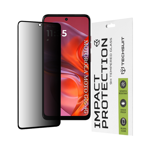 Motorola Moto G05 / E15 Fekete Techsuit 111D Privacy Full Glue üvegfólia
