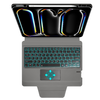 iPad Pro 13 (2024) Fekete Techsuit KeyTab Pro (RGB Vezeték nélküli Billentyűzettel/Stylus Toll Tartóval) tok - 2. kép