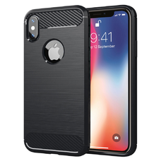 iPhone X / iPhone XS Fekete Techsuit - Carbon Silicone tok