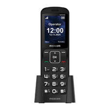 Mobiltelefon - MAXCOM MM 34D 4G FEKETE + töltő dokkoló