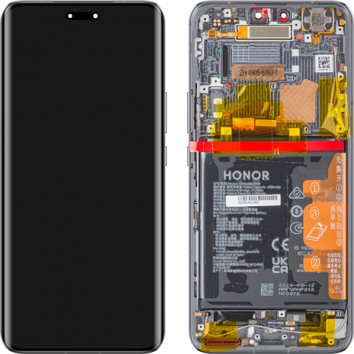 LCD kijelző modul Honor Magic6 Pro-hoz, akkumulátorral, fekete
