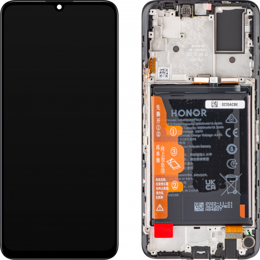 LCD kijelzőmodul Honor X7-hez, akkumulátorral, fekete