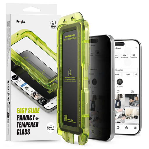 iPhone 17 Pro Ringke Easy Slide 2-pack privát üvegfólia