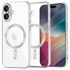 iPhone 17 Ezüst Techsuit Luxury Crystal MagSafe tok