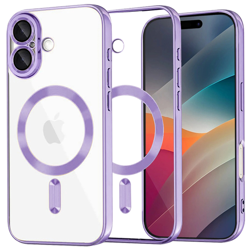 iPhone 17 Light Purple Techsuit - Luxury Crystal MagSafe tok iPhone 17 Light Purple Techsuit - Luxury Crystal MagSafe tok