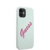 iPhone 12 mini Guess GUHCP12SLSVSBF Silicone Vintage Fuchsia Script tok kék színben - 0. kép