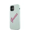 iPhone 12 mini Guess GUHCP12SLSVSBF Silicone Vintage Fuchsia Script tok kék színben - 3. kép