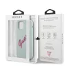 iPhone 12/ 12 Pro Guess GUHCP12MLSVSBF Silicone Vintage Fuchsia Script tok kék színben - 1. kép