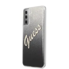Samsung S21+ Plus Guess GUHCS21MPCUGLSBK Glitter Gradient Vintage tok flitteres fekete