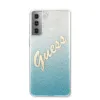 Samsung S21+ Plus Guess GUHCS21MPCUGLSBL Glitter Gradient Vintage tok flitteres világoskék - 1. kép