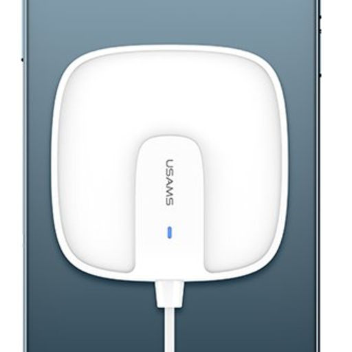 USAMS CD159 W1 Extra vékony MagSafe vezeték nélküli Qi mágneses töltő 15W fehér