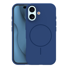 iPhone 17 Silicone Thin Mag sötétkék tok
