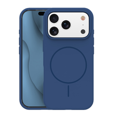 iPhone 17 Pro tok Silicone Thin Mag sötétkék tok