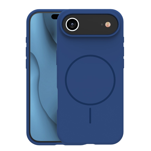 iPhone 17 Air Silicone Thin Mag sötétkék tok