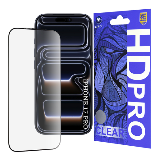 iPhone 17 Pro Fekete Lito - HD Pro Clear üvegfólia iPhone 17 Pro Fekete Lito - HD Pro Clear üvegfólia