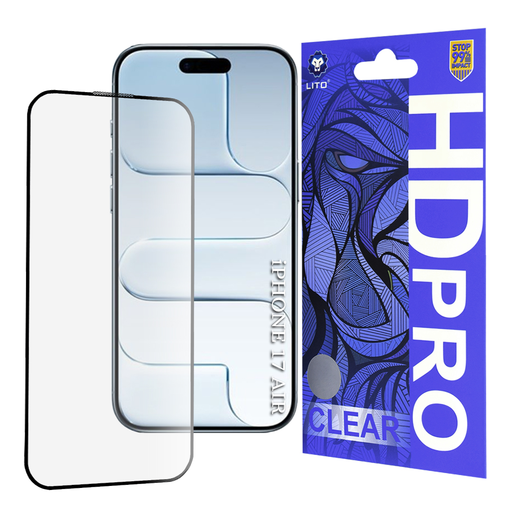 Apple iPhone 17 Air Lito - HD Pro Clear - Fekete üvegfólia Apple iPhone 17 Air Lito - HD Pro Clear - Fekete üvegfólia