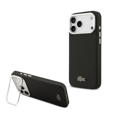  iPhone 17 Pro Max Fekete Lacoste Iconic Petit Pique Camera Stand MagSafe tok