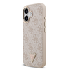  iPhone 17 Pink Guess PU Bőrtok 4G Strassz Háromszög Logó Aranykeret MagSafe tok - 0. kép
