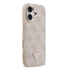  iPhone 17 Pink Guess PU Bőrtok 4G Strassz Háromszög Logó Aranykeret MagSafe tok - 2. kép