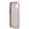  iPhone 17 Pink Guess PU Bőrtok 4G Strassz Háromszög Logó Aranykeret MagSafe tok - 4. kép