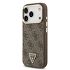  iPhone 17 Pro Barna Guess PU bőr 4G Strass háromszög logó arany keretes MagSafe tok - 0. kép