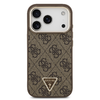  iPhone 17 Pro Barna Guess PU bőr 4G Strass háromszög logó arany keretes MagSafe tok - 1. kép