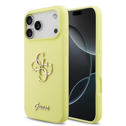 iPhone 17 Pro Max sárga Guess Liquid Silicone 4G Metal Logo tok iPhone 17 Pro Max sárga Guess Liquid Silicone 4G Metal Logo tok