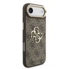  iPhone 17 Air barna Guess PU Leather 4G Metal Logo Gold Frame tok - 2. kép