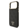  iPhone 17 Pro Max Fekete Guess PU Leather 4G Strass Triangle Logo Gold Frame MagSafe tok - 3. kép